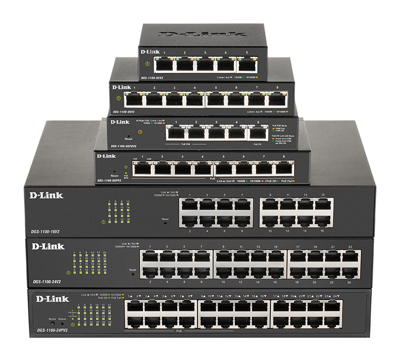 D-Link 8-Port Gigabit PoE Smart Managed Switch - DGS-1100-08P